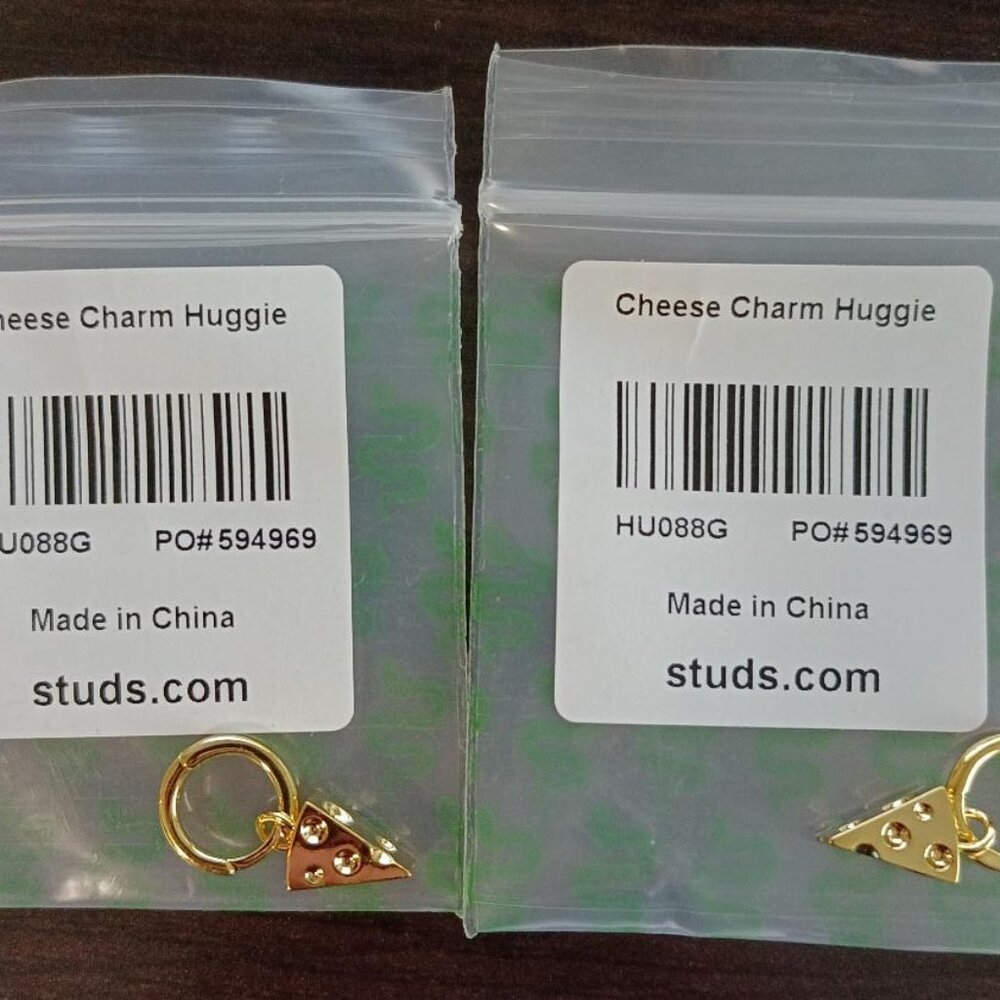 Studs Brand Earring Set Cheese Charm Huggie